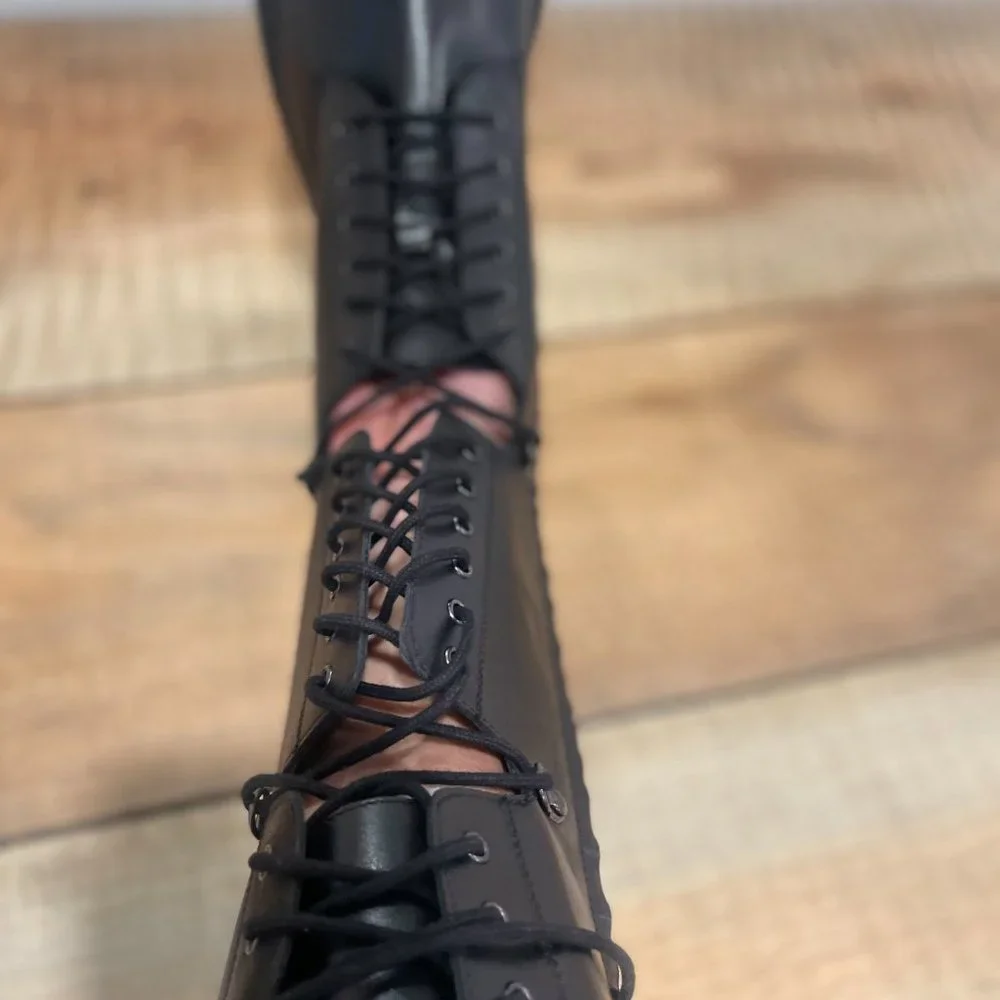 Free People Womens Miller Cut Out Combat Boots Black NEW 7.5 +8.5 - Picture 12 of 12